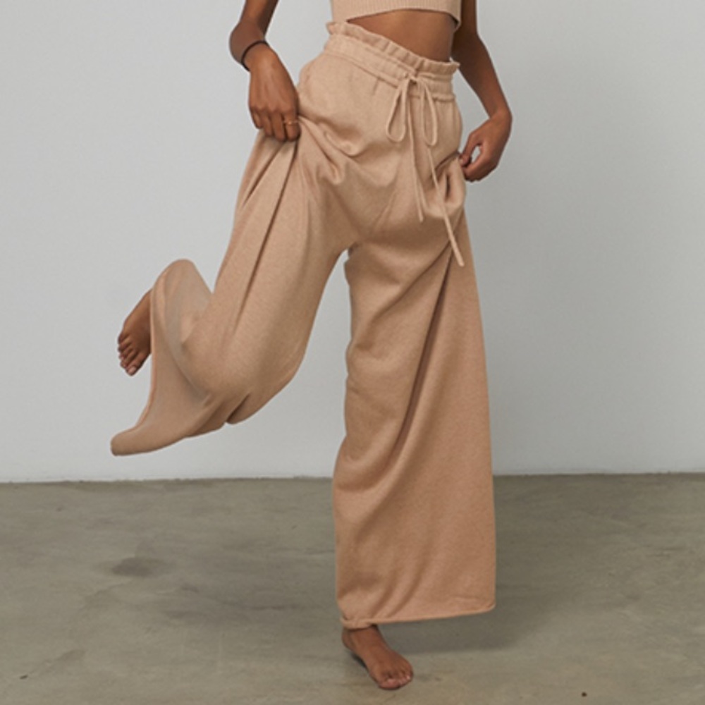 Lunya Cozy Cotton Silk Relaxed Loungewear Pant Size New Nutmeg